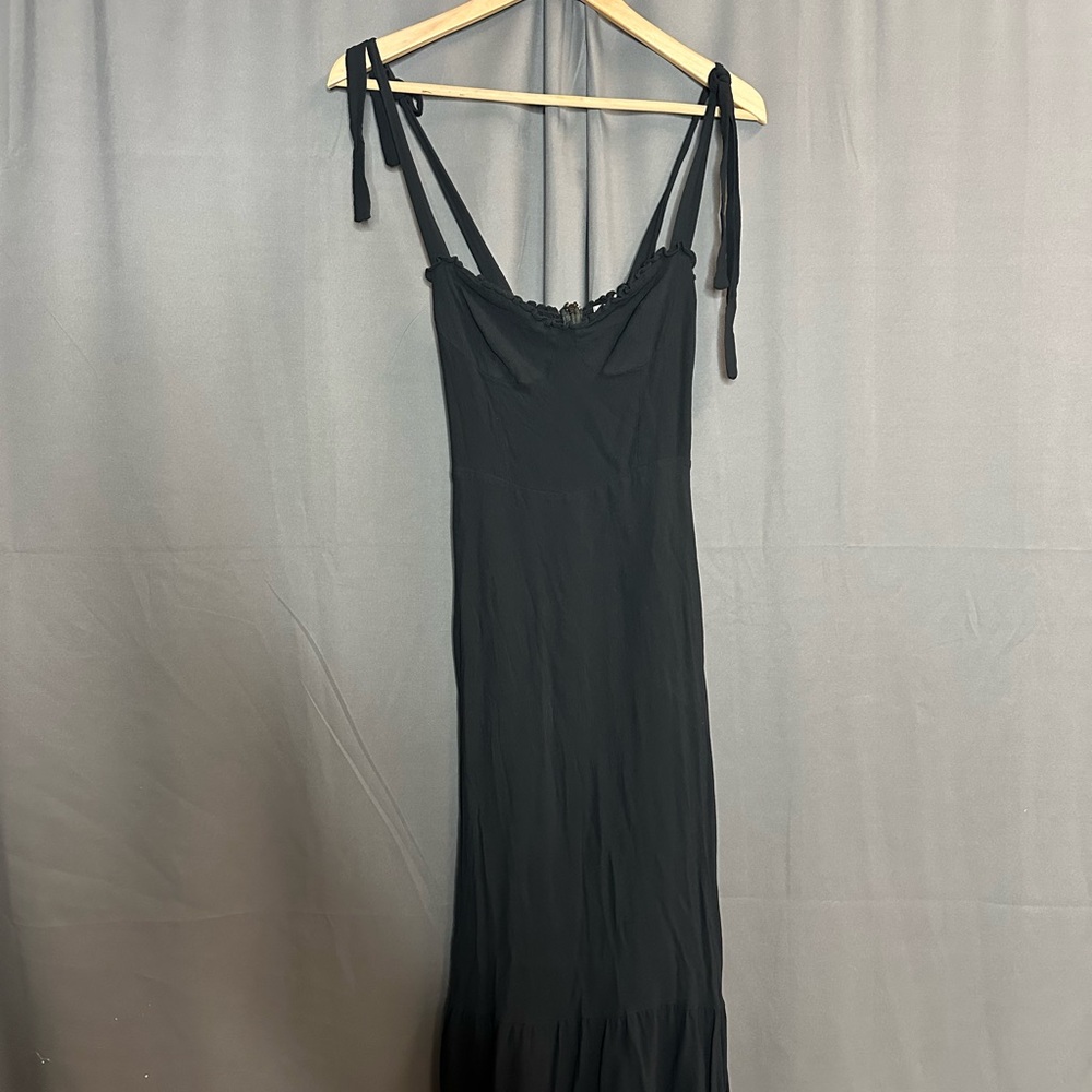 Reformation Black Maxi Dress with Tie Straps
